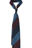 Maroon Navy Block Striped Cashmere Tie Set