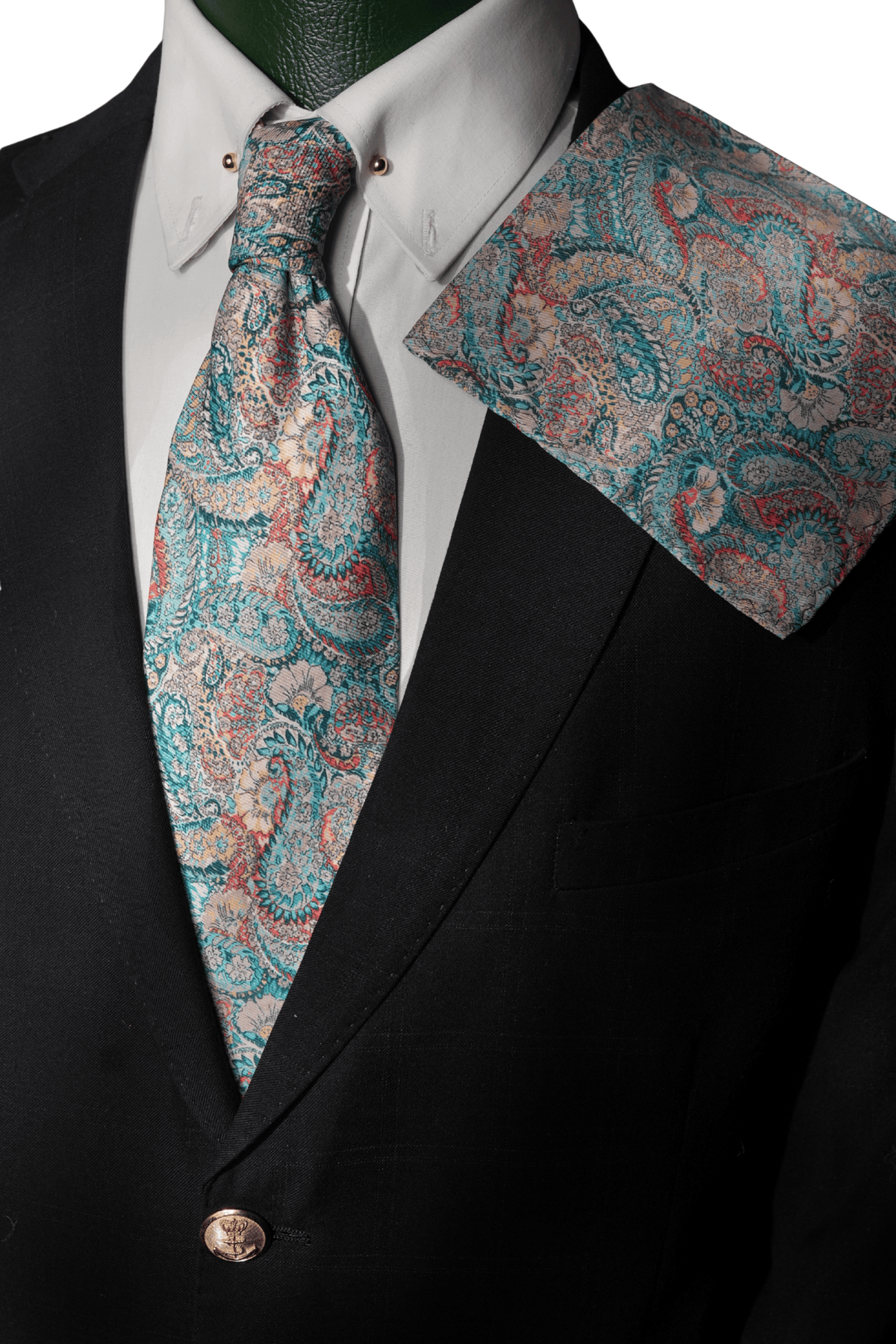 Verdigris Paisley Twill Tie Set