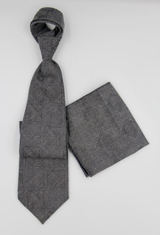 Prince Of Wales Cashmere Tie Set