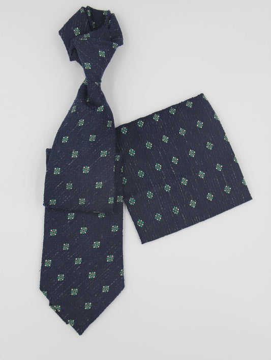 Geometric Flower Cashmere Tie Set