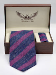 Two Tone Striped Cashmere Tie Set