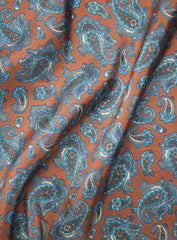 Rust Paisley Pocket Square