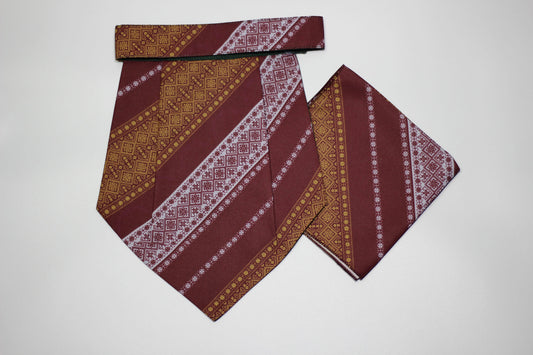 Maroon Abstract Pattern Cravat