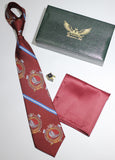Nautical Miles Maroon And Blue Silk Tie Set