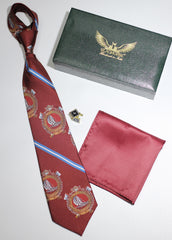 Nautical Miles Maroon And Blue Silk Tie Set