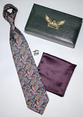 Multicoloured Paisley Silk Tie Set