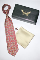 Red Mandala Silk Tie Set