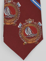 Nautical Miles Maroon And Blue Silk Tie Set