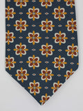 Peacock Blue Floral  Silk Tie Set
