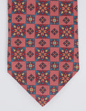 Red Diamond Floral Silk Tie Set