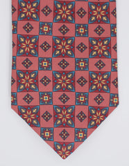 Red Diamond Floral Silk Tie Set