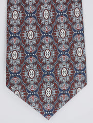 Maroon And Navy Gothic Silk Tie Set