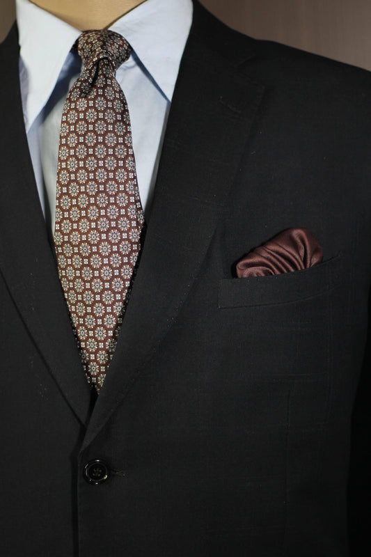 Rust Artisian Floral Silk Tie Set