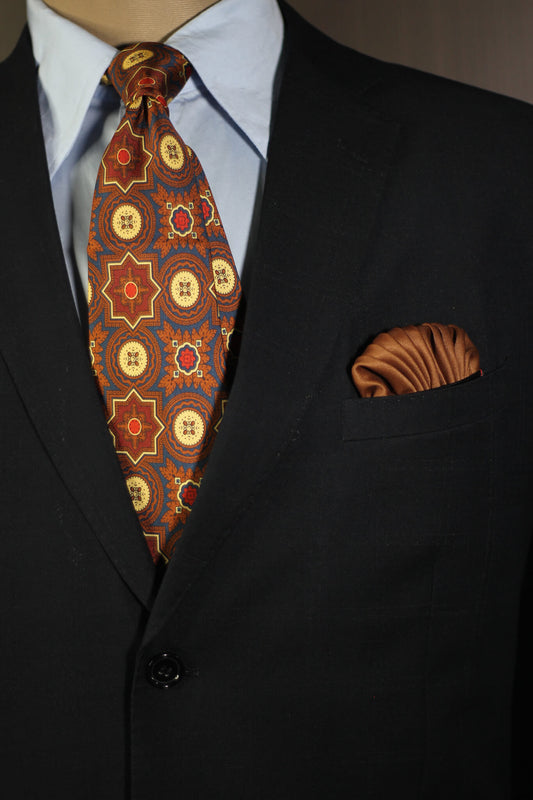 Rust Mandala Silk Tie Set