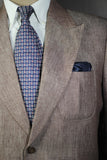 Navy Blue Geometric Silk Tie Set
