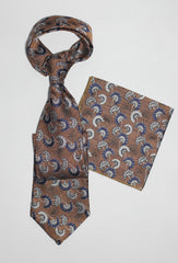 Vintage Floral Mocha Cashmere Tie Set