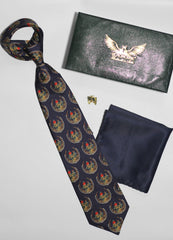 Roses In Crescent Silk Tie Set