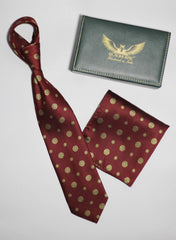 Cherry Maroon Medallion Tie Set