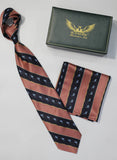 Peach Flamingo Striped Tie Set