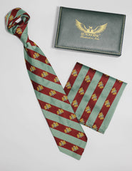 Coat Of Arms Pista And Red Striped Tie Set