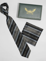 Horsebit Striped Tie Set