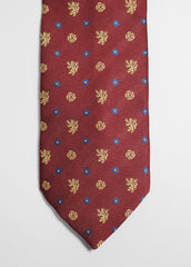 Maroon Crowned Lion Tie Set