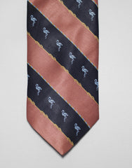 Peach Flamingo Striped Tie Set