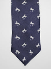 Navy Blue Dancing Horse Tie Set