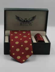 Cherry Maroon Medallion Tie Set