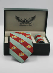 Coat Of Arms Pista And Red Striped Tie Set