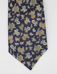 Navy Paisley Silk Tie Set