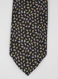 Mini Paisley Black And Lavender Silk Tie Set