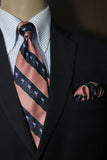 Peach Flamingo Striped Tie Set