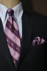 Fleur-De-Lis Striped Tie Set