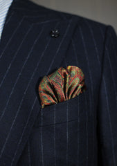 Black and Rust Paisley Pocket Square