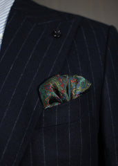 Olive Paisley Pocket Square