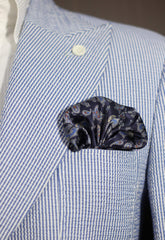 Navy Paisley Pocket Square