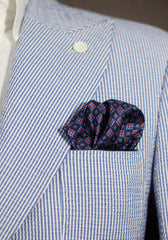 Navy Check Pocket Square