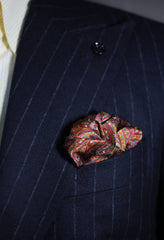 Red Linear Paisley Pocket Square