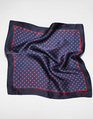 Navy Check Pocket Square