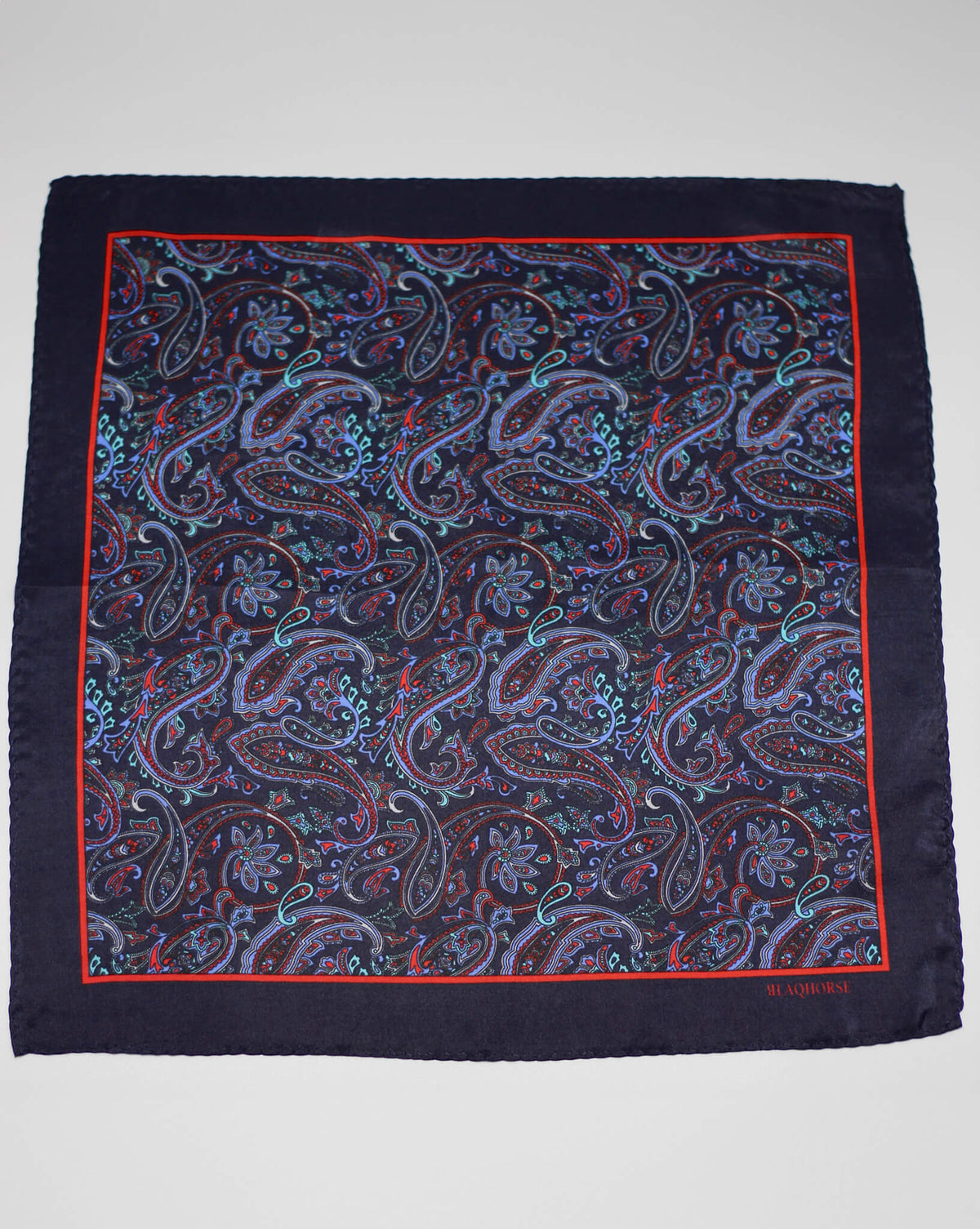 Navy Paisley Pocket Square