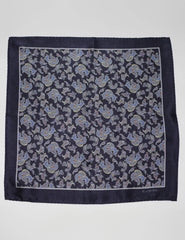 Navy Paisley Pocket Square