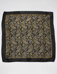 Black Paisley Pocket Square