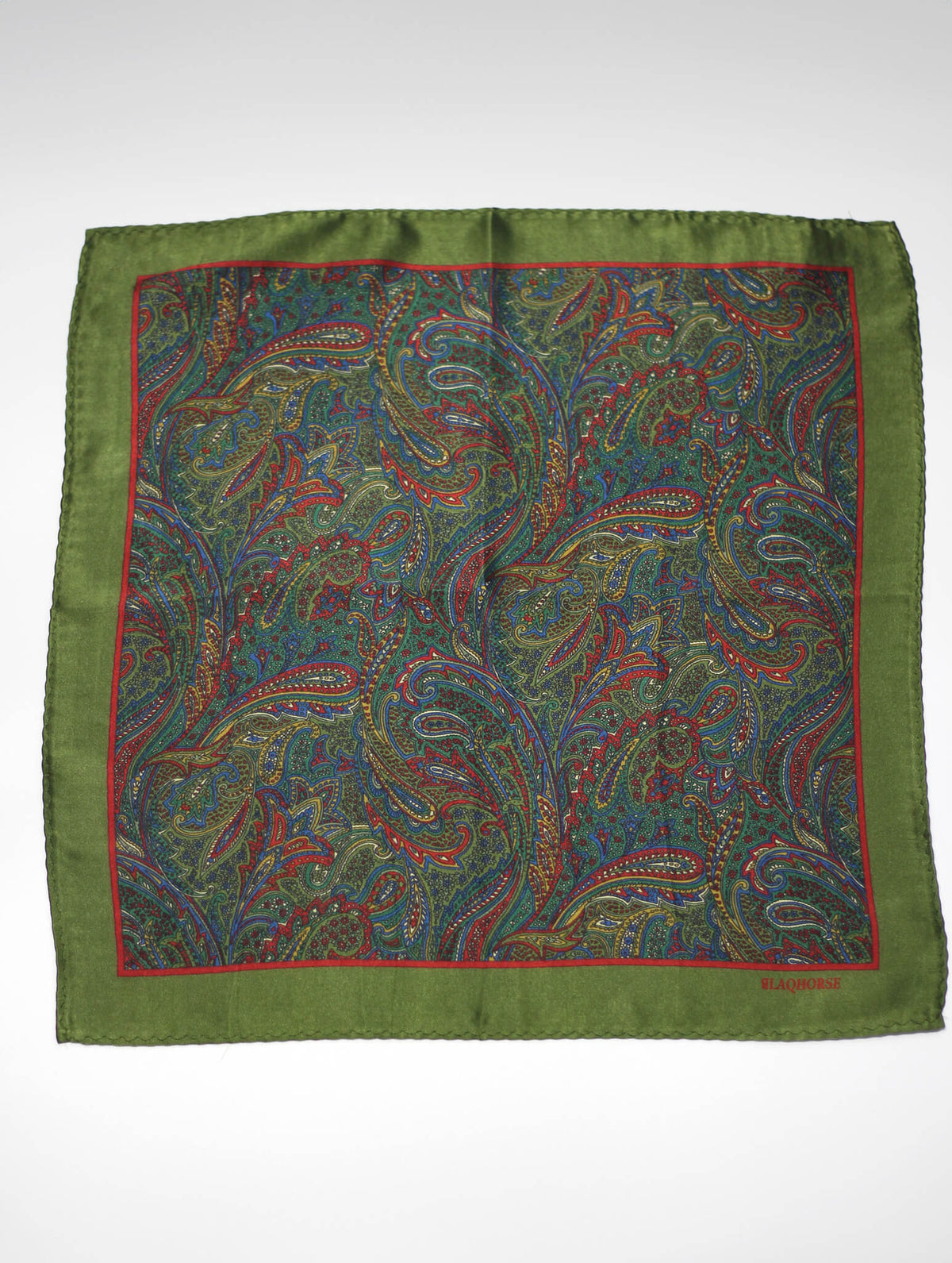 Olive Paisley Pocket Square