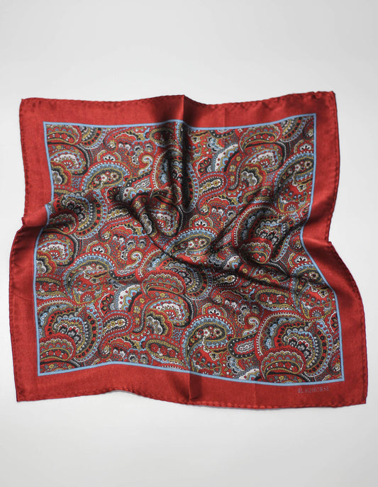 Red Paisley Pocket Square