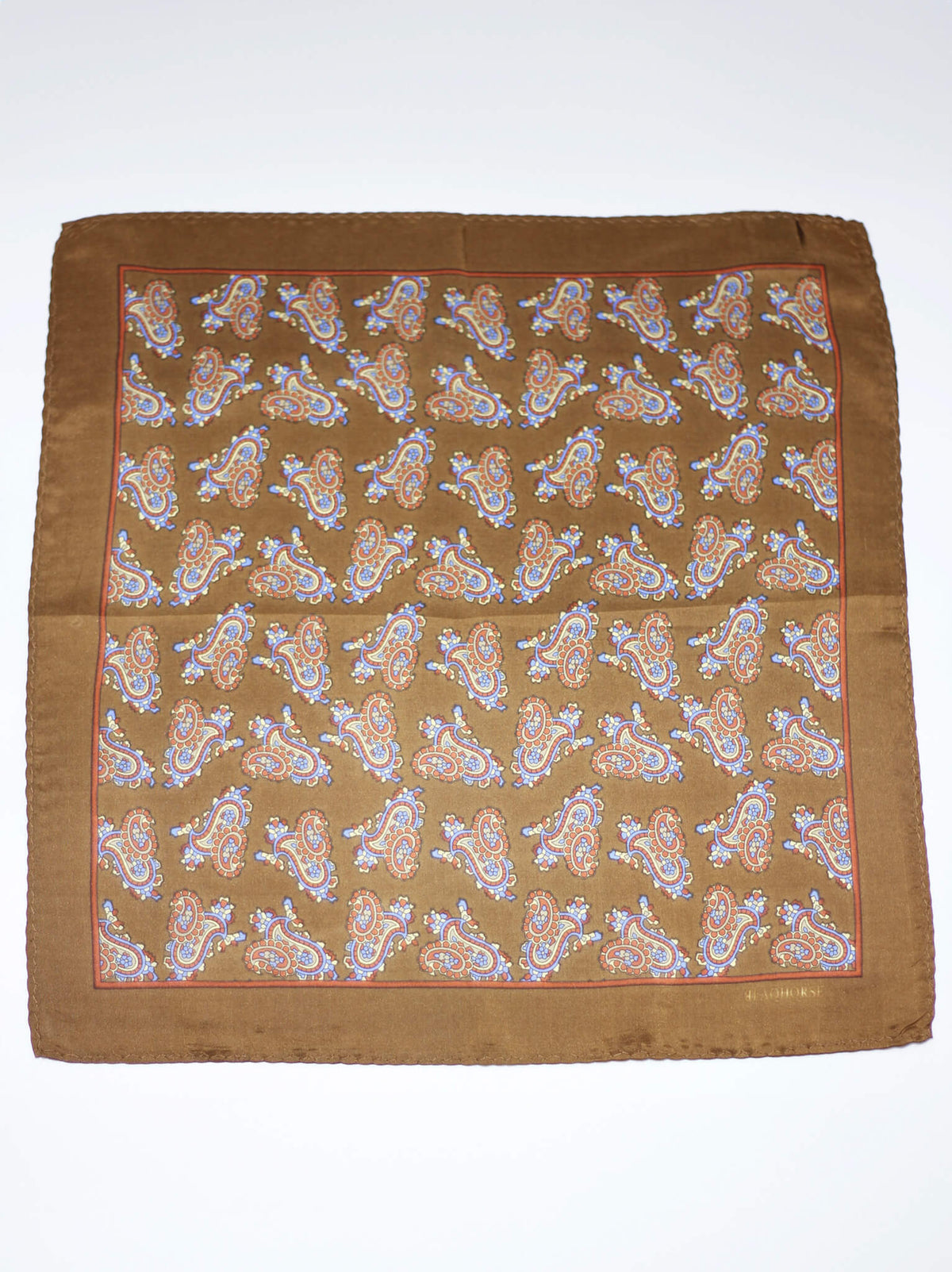 Brown Paisley Pocket Square