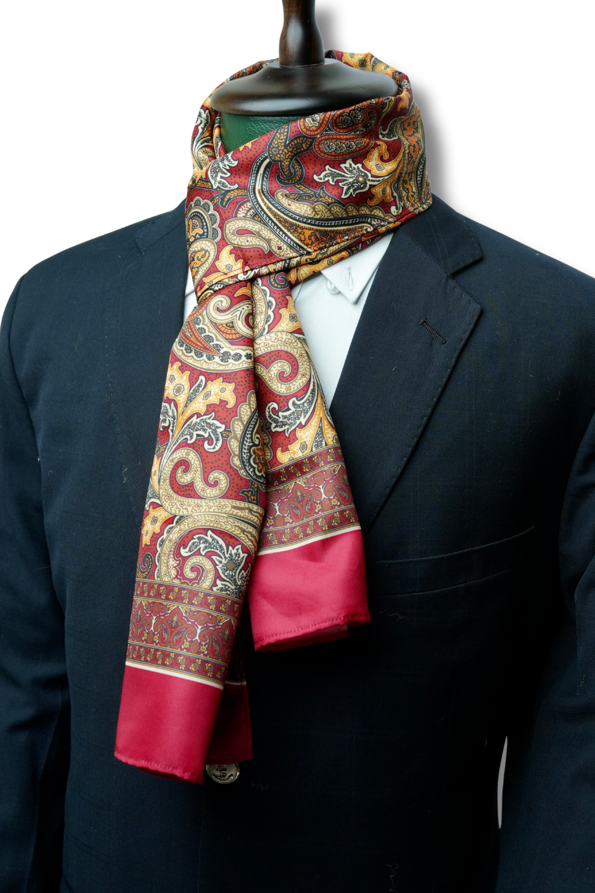 Burnt Orange Paisley Long Scarf