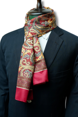 Burnt Orange Paisley Long Scarf