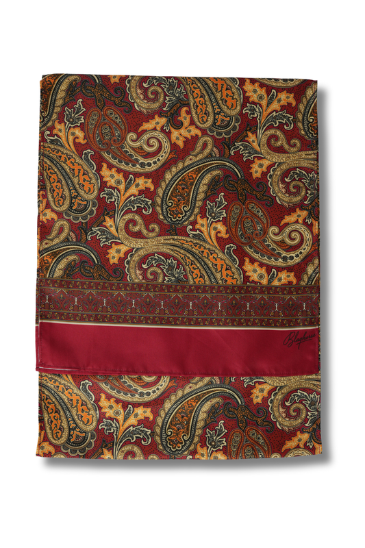 Burnt Orange Paisley Long Scarf