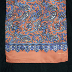 Rust and Blue Paisley Long Scarf